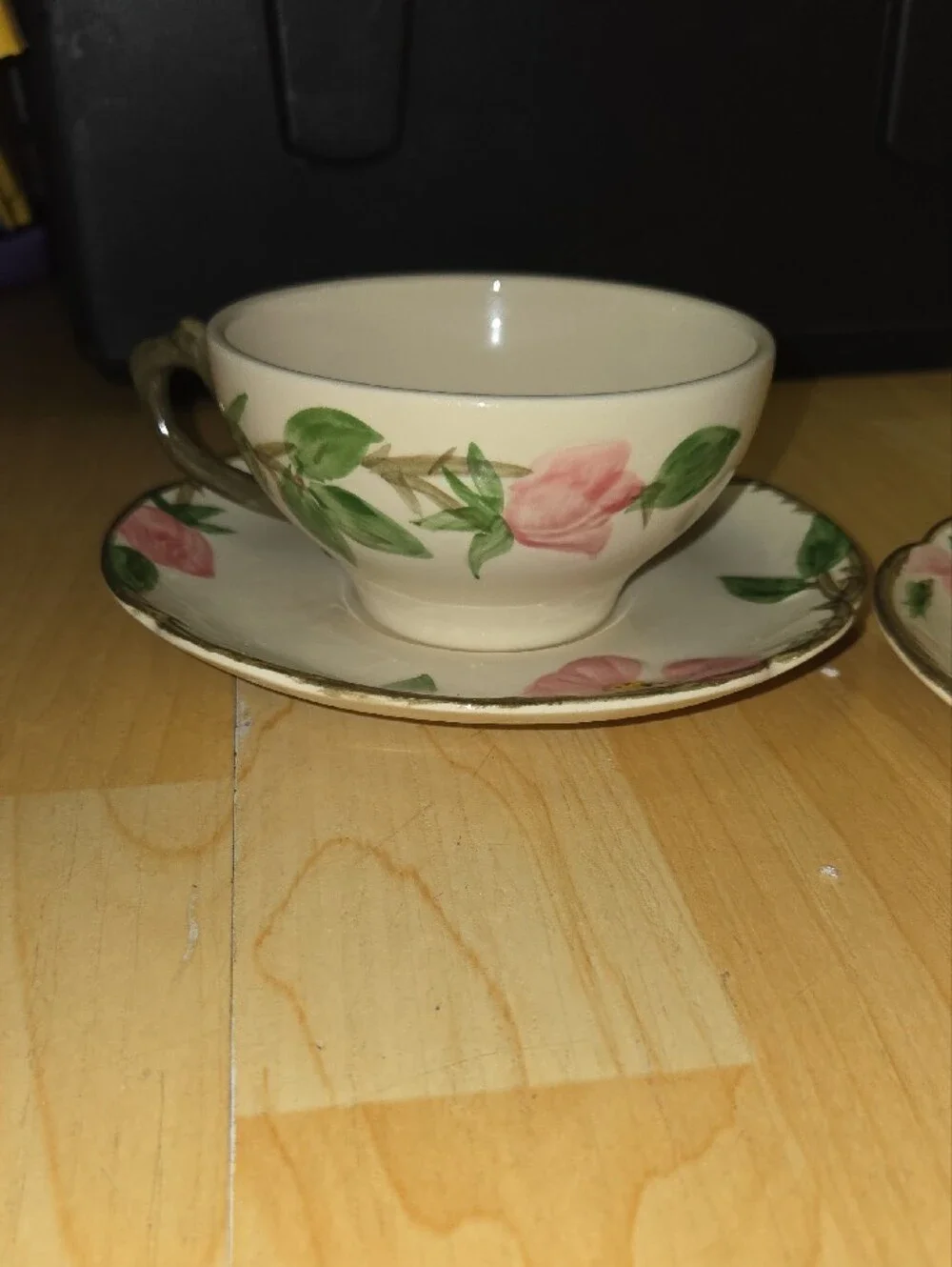 Fransican Desert Rose Teacup & Saucer Set